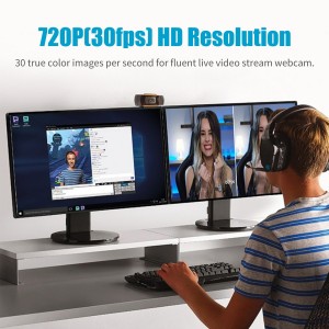 720P Webcam Live Streaming Webcam USB Web Camera for PC Laptop Wide Angle Webcam with Microphone for Video Conference Meeting Gaming Desktop Office