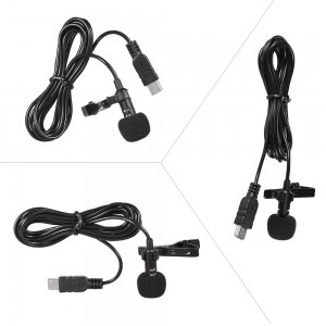 Andoer 150cm Professional Mini USB Omni-Directional Stereo Mic Microphone with Collar Clip for Gopro Hero 3 3+ 4