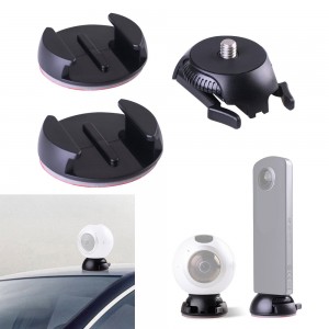 Quick Release Mount Holder Including Buckle + Flat and Curved Base Adhesive Tape for Samsung Gear 360 Camera for Ricoh Theta S/SC/M15 & Sports Action Panoramic Camera w/ 1/4