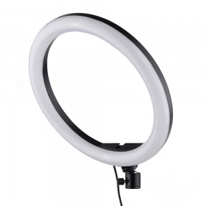 Compact Size LED Video Ring Light Fill-in Lamp 24W Dimmable 2700-5500K Color Temperature with Smartphone Holder 2pcs Ball Heads for iPhone X/8/7/6/6s for Samsung Huawei Xiaomi