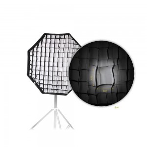 80cm / 31.5in Octagon Umbrella Softbox Brolly Reflector with Honeycomb Grid Carbon Fiber Bracket for Speedlite Flash Light