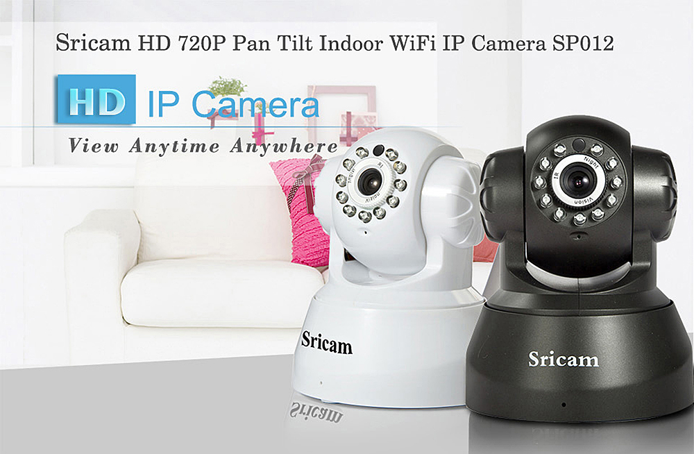Sricam SP012 720P H.264 Wifi 1.0 Megapixel Wireless ONVIF Security IP Camera TF Slot Two-way Voice