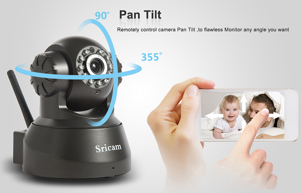 Sricam SP012 720P H.264 Wifi 1.0 Megapixel Wireless ONVIF Security IP Camera TF Slot Two-way Voice